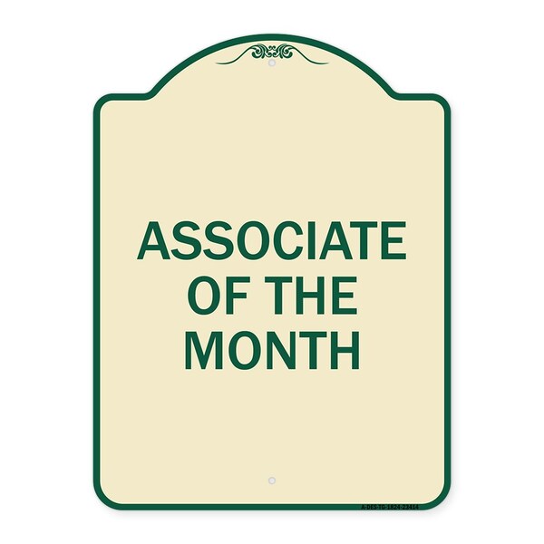 Signmission Associate of the Month Heavy-Gauge Aluminum Architectural Sign, 24" x 18", TG-1824-23414 A-DES-TG-1824-23414 - main
